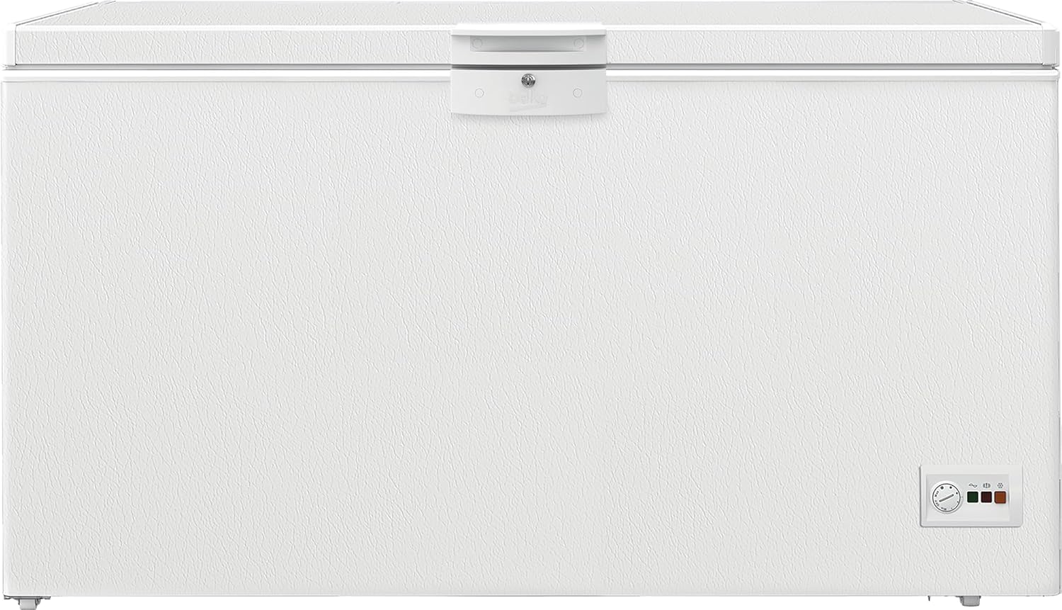 Beko HSM46740 Gefriertruhe groß, 451 l Nutzvolumen, 36 db, 3 Gefrierkörbe, Temperaturalarm, Abschließbar, Innenbeleuchtung, Weiß