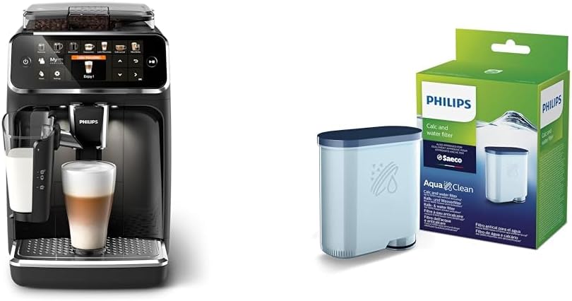 Philips Series 5400 Kaffeevollautomat, EP5441/50, & Philips Kalk CA6903/10 Aqua Clean Wasserfilter, Schwarz, LatteGo Milchsystem, Intuitives Display