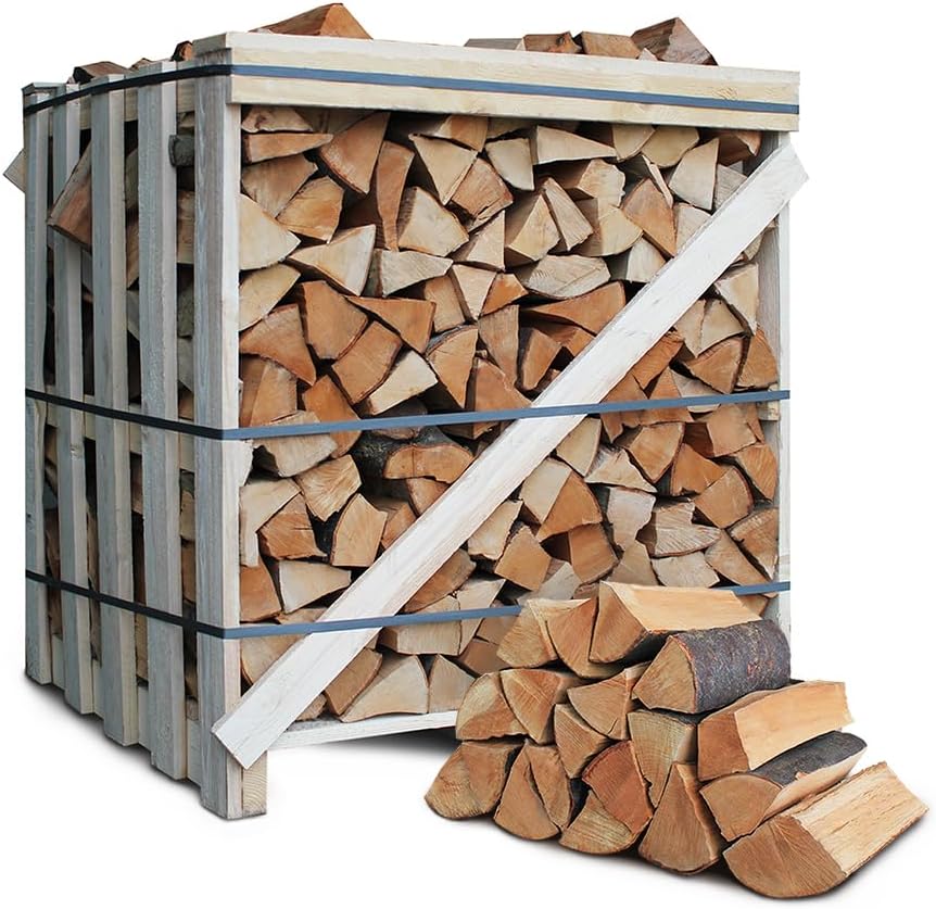 JSM-Brennholz Brennholz Buche Grill, Scheitänge 25 cm / 33 cm, 1, 6 SRM/ 1RM, Smoker (Scheitlänge 25 cm), 1 Palette, für Kamin, Ofen, Braun