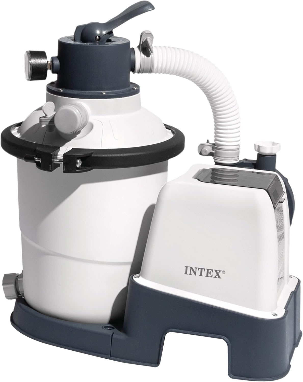 Intex 26642, Wasserdurchfluss 3500 l/h, Systemdurchfluss 2000 l/h, Sandfilterpumpe Krystal Clear mit RCD, Kunststoff, Weiß