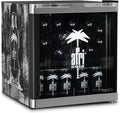 °CUBES Afri Cola Mini Getränkekühlschrank 48 l, Schwarz, Kompakter Flaschenkühlschrank mit Glastür & wechselbarem Türanschlag, Für Bar