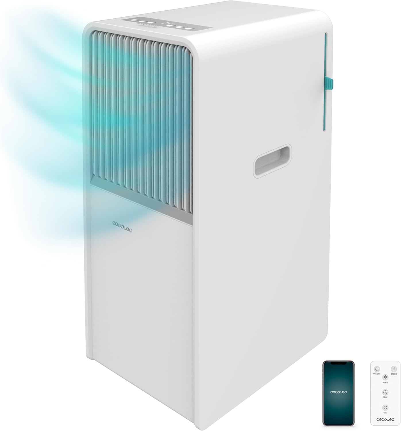 Cecotec, Mobile Klimageräte ForceClima 7550 Style Connected, 7000 BTU, Abdeckungsbereich 20 m2, Fernbedienung, Berührung, LED -Bildschirm, 4 Modi