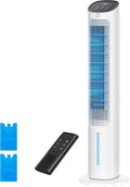 DREO Turmventilator mit Kühlung leise, 102 cm Luftkühler, Ventilator mit Wasserkühlung, Verdunstungskühler mit 80° Schwenkfunktion, 3 Modi, Weiß