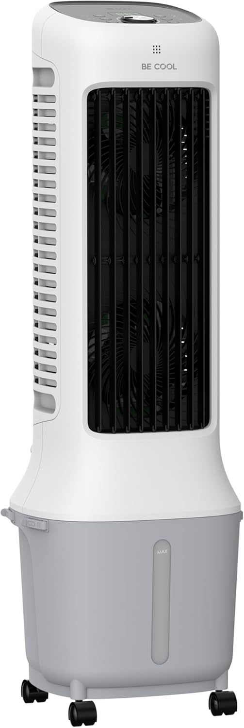BE COOL Premium Turmluftkühler mit 10 l Wassertank & WLAN, 38 W, 12,5m Luftstromreichweite, 24 Geschwindigkeiten, 3 Windmodi, LED-Display