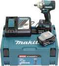 Makita DTW300RTJ Akku-Schlagschrauber 18 V Tisch, 2 Akkus + Ladegerät im MAKPAC, Schallleistungspegel (LWA) 108 dB(A), 5, 0 Ah, Schwarz/Blau
