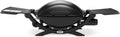 Weber Q2000 Gasgrill, 54 × 39 cm Grillfäche, Schwarz, Portabler BBQ Grill, 1 Brenner, Mit ausklappbaren Seitentischen, 53010079