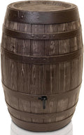 YourCasa Regentonne 250 Liter Barrel mit windsicherem Deckel, Regenfass Frostsicher aus Kunststoff in Holzoptik, Regenwassertank Garten