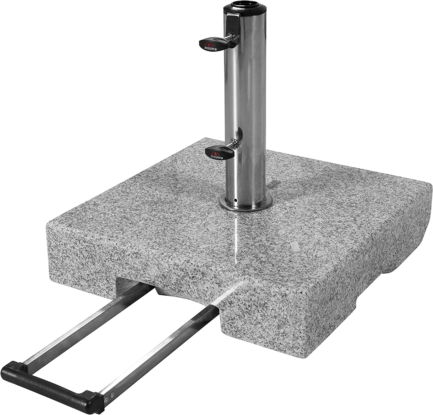 Doppler Trolley Granitsockel 45 kg mit Rollen I Schirmständer für Sonnenschirme mit max. 250 cm Schirmdurchmesser & 3,2-6,0 cm Rohrdurchmesser I