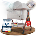KUNU Babybett, Sicheres Reisebett inkl Reisetasche, Beistellbett Baby mit Rollen für Boxspringbett, 3 in 1 rollbares Baby Bett Reise Babywiege