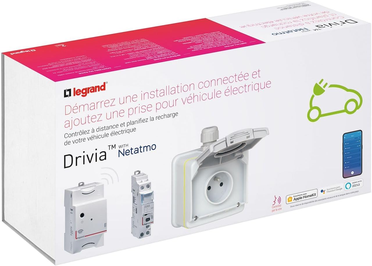 LEGRAND, Green'up Access Steckdosen-Set für das Aufladen von Elektrofahrzeugen + angeschlossenes Modul, Beschleunigtes Laden x 2