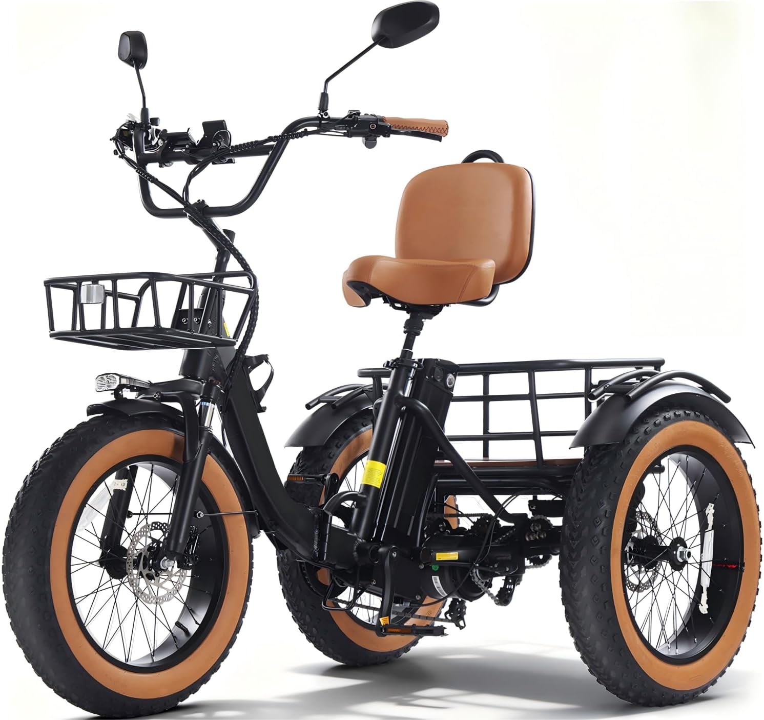 KAKIGO Elektro-Dreirad Für Erwachsene, 48 V 15.6 Ah Akku, 250 W Motor, 20 Km/h, 20'x4' Fat Tires, Aluminium Faltbares E-Bike, 95 Nm, Differenzial