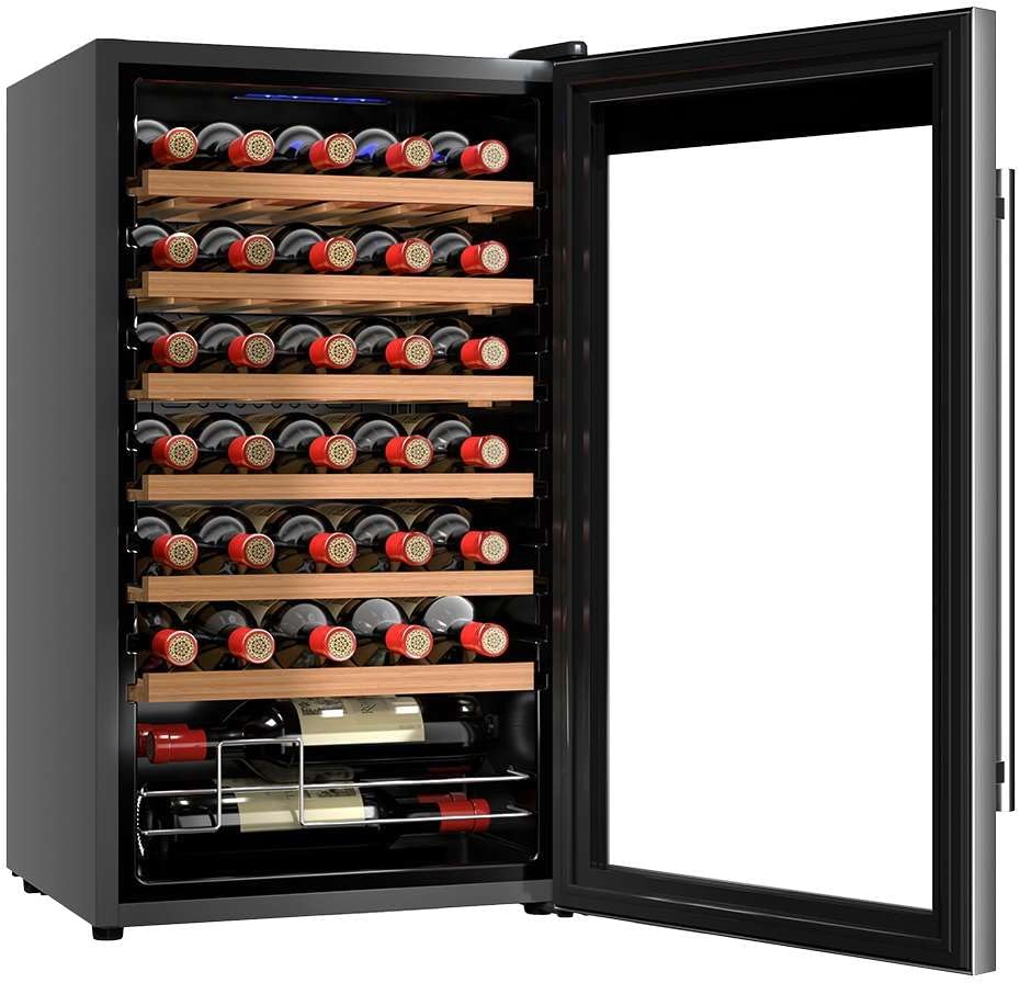 Cecotec Vinoteca 34 Flaschen Bolero Grandsommelier 34030 Edelstahl Kompressor, 80 l, Temperatur einstellbar von 5 bis 18 °C, Kompressorkühlung