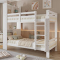 TZCIN Bett Kinder 90 × 200 mit Regalen und Leiter , Funktionsbett Etagenbett für 2 Kinder, 217 × 98 × 173 cm, Jugendbett Bettrahmen aus Massivholz