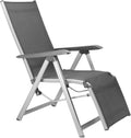 Kettler Basic Plus Advantage Relaxliege Aluminium, Silber/anthrazit, Praktische Klappliege, Liegestuhl verstellbar & leicht zusammenklappbar