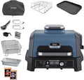 Ninja Woodfire Pro Connect XL Elektrischer BBQ Smoker Grill, Blau & schwarz OG901EUAMZ, App-Steuerung, Digitaler Temperaturfühler, Rippenrost, Deckel
