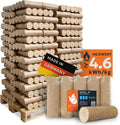 HEIZFUXX Holzbriketts Nestro XL Blue Tisch, Weichholzbriketts Palette 960 kg (96 × 10 kg), Nestro XL Blue - Weichholz, Premium Briketts für Kamin