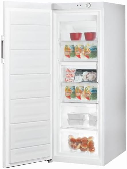 INDESIT Gefrierschrank, Maße (L x H x T): 59, 5 × 167 × 64, 5 cm, UI62WFR, Vor- und Rücklauf, Stauraum, verstellbar, Weiß