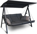 ANGERER Hollywoodschaukel Lounge Smart Ashgrey Hollywoodschaukeln, Grau/Schwarz, verstellbar, Stahl