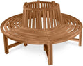 SAM Premium Baumbank Timo rund 180 cm, 360° Rundbank um den Baum aus Teakholz massiv, Wetterfeste Gartenbank für bis zu 8 Personen