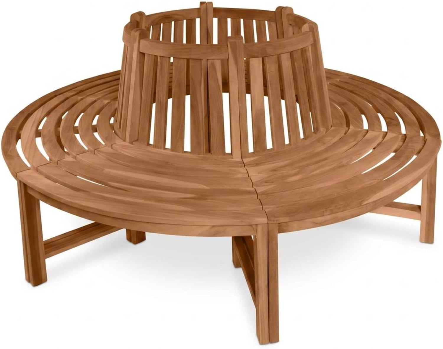 SAM Premium Baumbank Timo rund 180 cm, 360° Rundbank um den Baum aus Teakholz massiv, Wetterfeste Gartenbank für bis zu 8 Personen