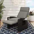 Grand patio Relaxliege Liegesessel mit Sitzkissen Armlehnensessel Verstellbare Rückenlehne Rattan Sonnenliege für Innen, Außeneinsatz
