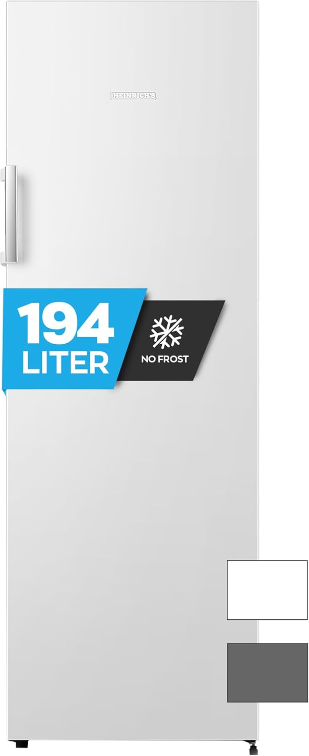 Heinrich ́s Gefrierschrank Temperatur: -14 °C~-24 °C, No-Frost Schutz, Gefrierschubladen + Gefrierfach, LED-Display, Airflow, Wechselbarer Türanschlag