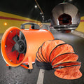 Mudshape Futchoy 250 mm Gebläse Bauventilator, Wechselstrom: 220 V/50-60 Hz, für Fabriken, Bauventilator Ventilator Bau, Orange/Schwarz, Keller