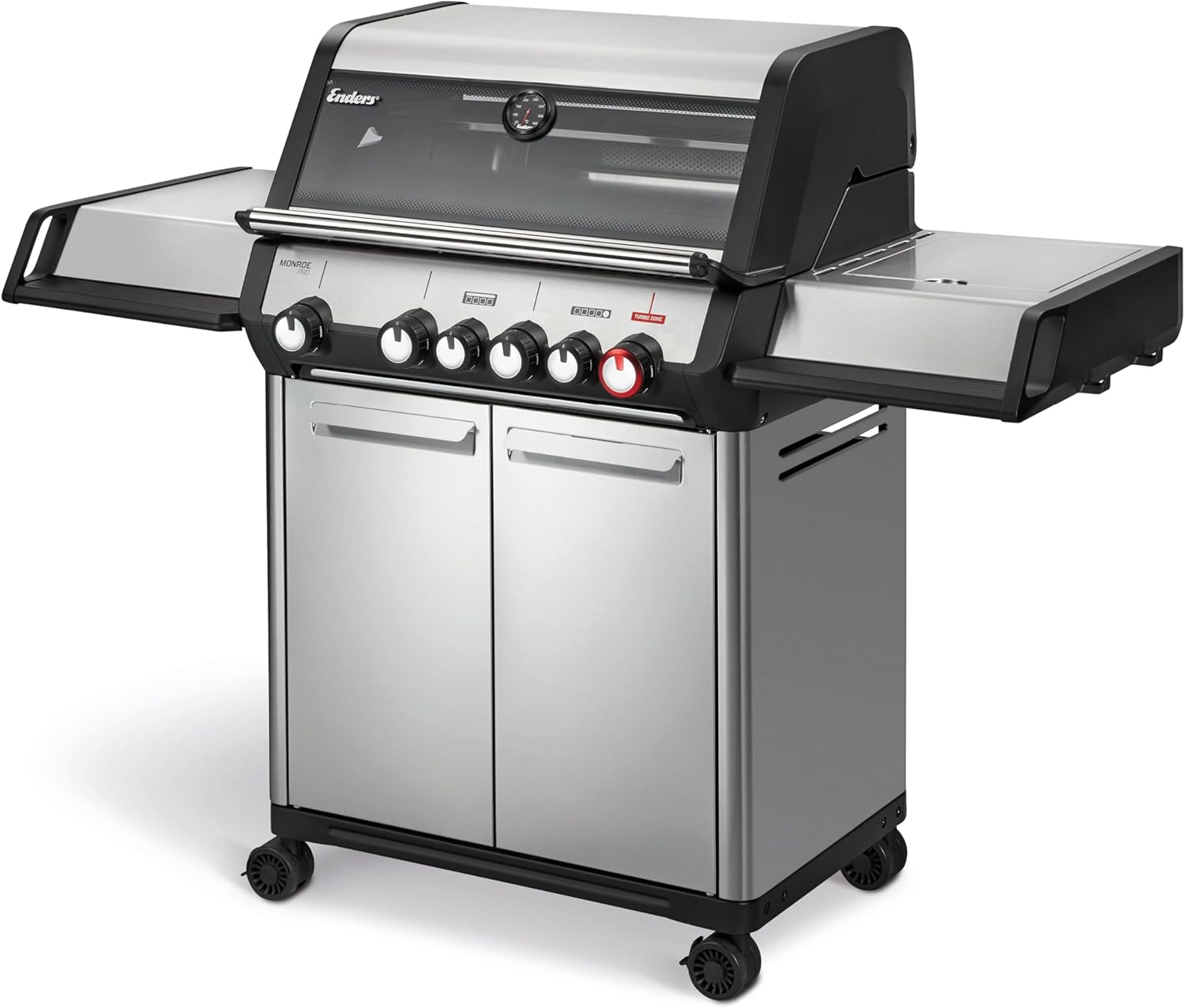 Enders Gasgrill MONROE PRO 4 SIKR TURBO, 800 °C TURBO ZONE, 4-Edelstahlbrenner, Infrarot-Backburner, HEAT RANGE, SWITCH GRID, SIMPLE CLEAN, 8362