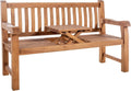 CLP Teakbank Orlando I Wetterfeste Gartenbank Mit Klapp-Tisch, Größe: 150 cm, Farbe: Teak