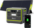 FOSSIBOT Powerstation 2400 W AC Ausgängen, 4800 W Peak, Stück mit 200 W Solarpanel Power Station, F2400, Camping, RV und Notfall