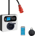 JecoEV EV Charger Wallbox Type Charging Stations, 1-15hr Delay Timer, 22 kW 3-Phase, 6A-32A Switchable, WiFi APP Enabled, App-Steuerung, tragbar